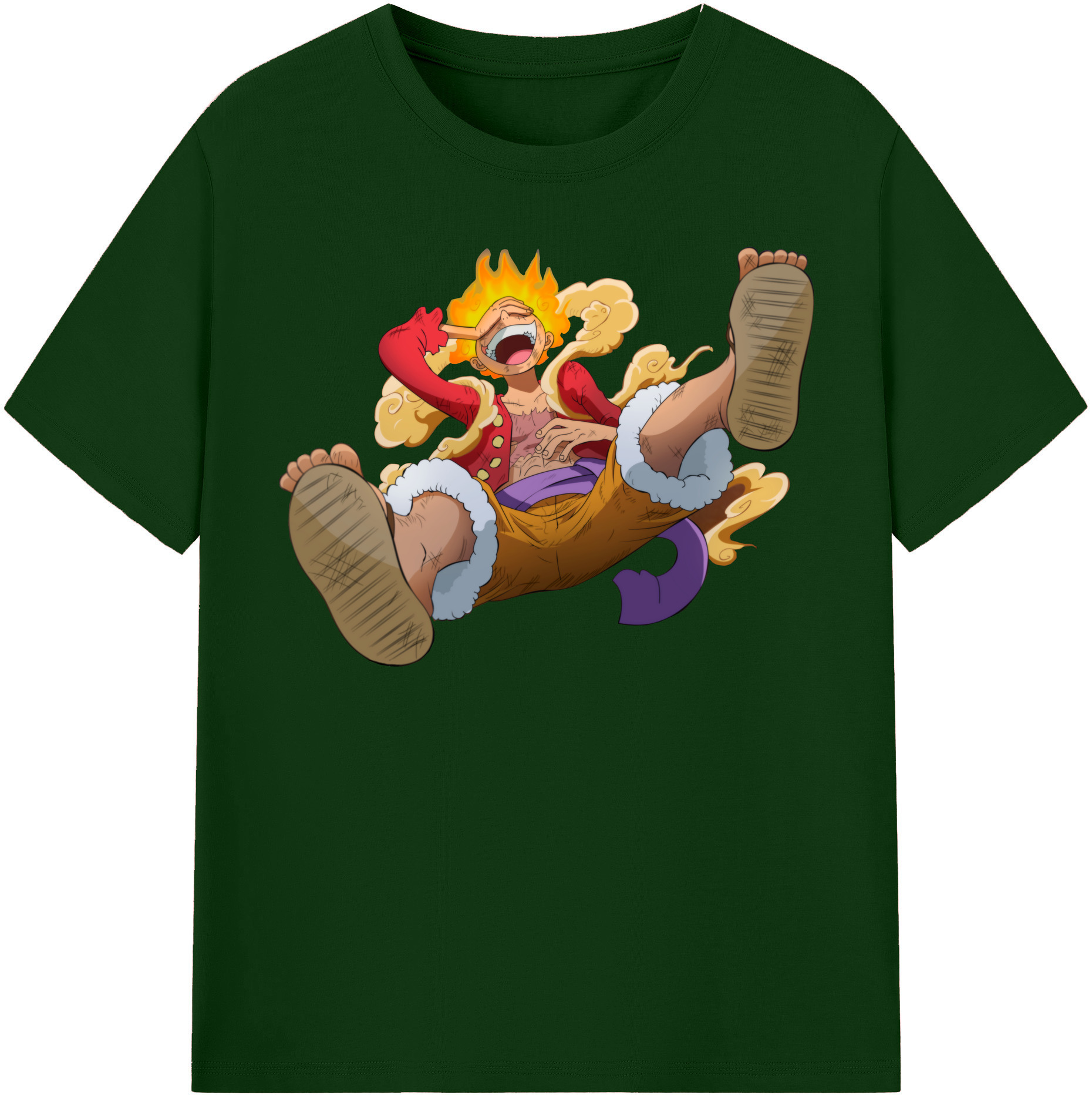 ワンピース モンキー・D・ルフィ ONE PIECE Monkey D. Luffy 綿100％半袖Tシャツ（フロントプリント）